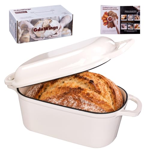 4.6 Quart Dutch Oven for Sourdough Bread Baking (White)