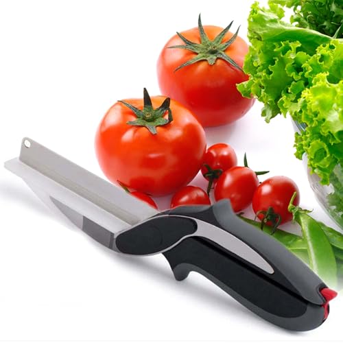 2 in 1 Kitchen Scissors for Food (Black-1pc)