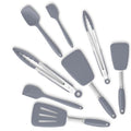 5 Piece Silicone Spatulas Set with Tongs (Z-Grey)