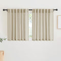 Linen Semi Sheer Kitchen Window Curtains Over Sink 36 inches Length (Beige / 52"W x 36"L (Pack of 2))