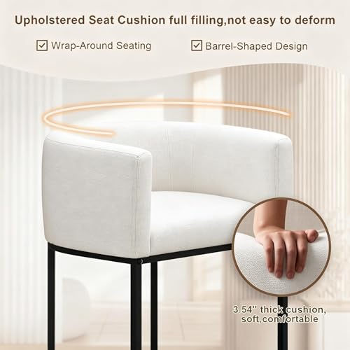 26" H Counter Height Bar Stools Set of 3 (White / Set of 3)