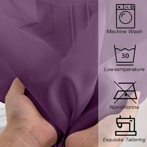 Plum Sheer Curtains 63 Inch Length 2 Panels (Plum / 42"W x 63"L (Pack of 2))