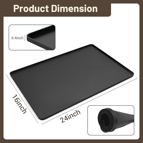 Silicone Coffee Mat for Countertop (Black / 24" x 16")