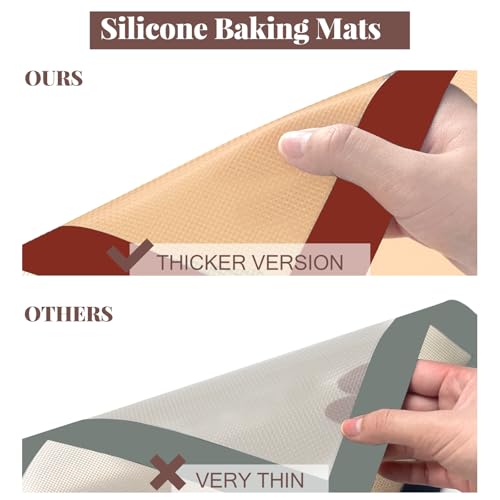 Silicone Baking Mat (Red / 2 Half Sheets & 1 Quarter Sheet)
