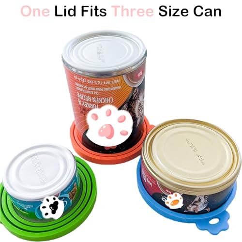 Universal Pet Food Can Lids (Green/Blue/Orange Lids&Green Feeder)