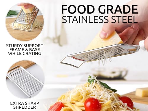 Professional Cheese Grater Stainless Steel (1 Pack / White)
