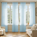 Sky Blue Sheer Curtains 84 Inches Long 4 Panels 42 x 84 Inches (42"W x 84"L (Pack of 4) / Sky Blue)