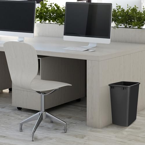 Double Pullout Garbage Trash Cans for Kitchen Cabinets (2 Pack / Black)