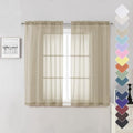Taupe Sheer Curtains 54 Inch Length 2 Panels Set (Taupe / 40"W x 54"L (Pack of 2))