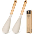 Silicone Cooking Spoon for Nonstick Cookwares (2 Pack - Khaki / 13.4 inch)