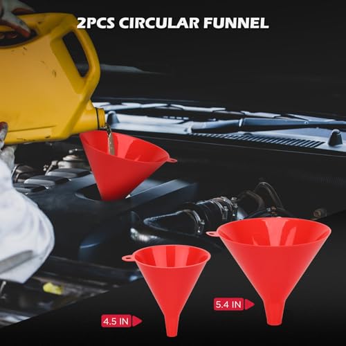 22-Piece No-Spill Coolant Filling Funnel Kit and Siphon Hose Pump, Radiator Coolant Filling Spill-Proof Funnel Kit with Adapters, Extensions, PVC Hose, Engine Oil Funnels, Towel for Universal Vehicle (22 PCS - Pro Kit with Siphon Pump)