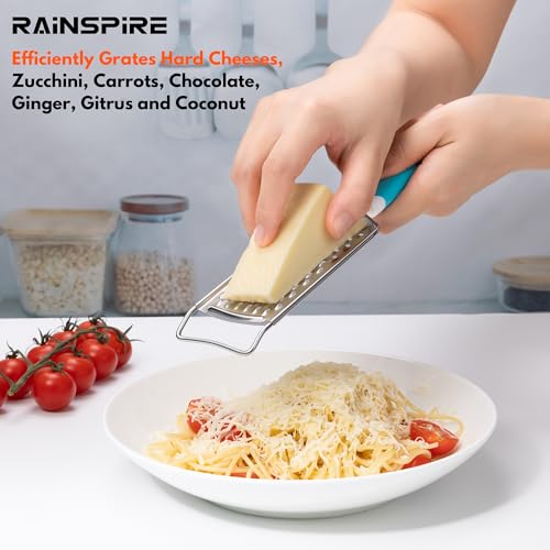 Professional Cheese Graters for Kitchen Stainless Steel Handheld (Blue)