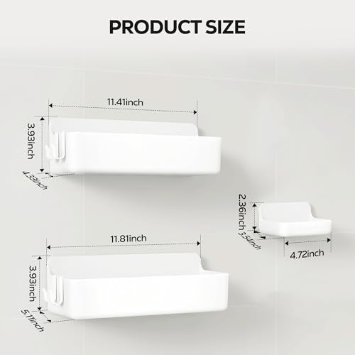 Adhesive Shower Shelves (White / 3 pieces)