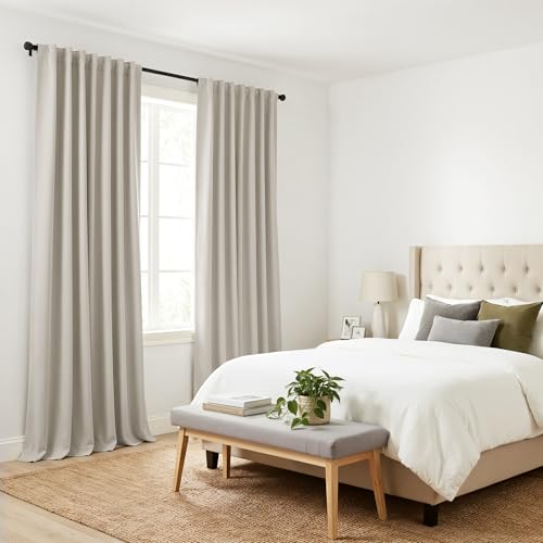 Blackout Curtains Thermal Insulated Window Treatment Panels Room Darkening Blackout Drapes for Living Room Back Tab (Cream / 52"W x 84"L (Pack of 2))