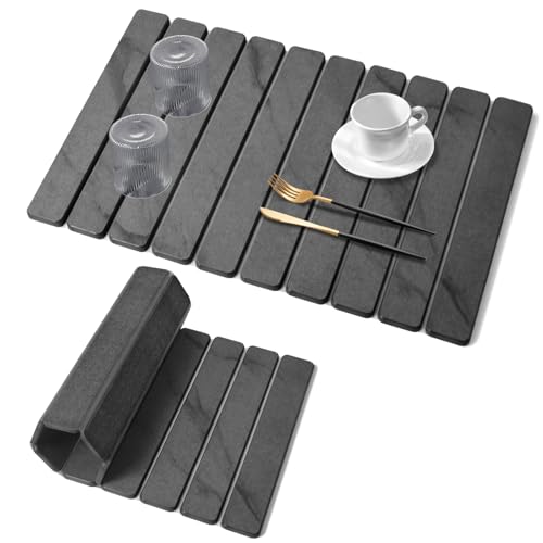 Large Stone Dish Drying Mats for Kitchen Counter (24" x 16")