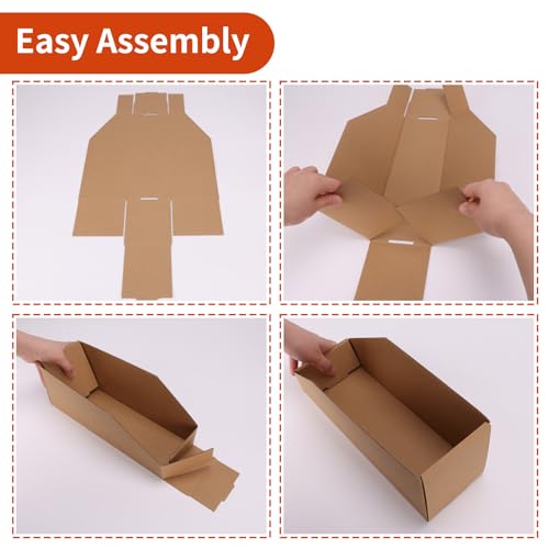 Corrugated Cardboard Storage Bins (12x6x4.5 inch / Brown)