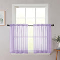 Lavender Kitchen Curtains 30 Inch Length Tier 2 PCS (Lavender / 42"W x 30"L (Pack of 2))