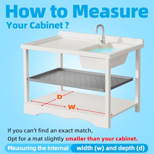 Waterproof Under Sink Mat 19" x 19" (19"W x 19"L / Light Gray)