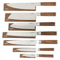 14 Piece Full Tang Forged Dark Pakka Wood Kitchen Knife Set (Stainless Blade/Dark Pakka Wood Handle / 14-Piece Set w/ Protective Sheaths)