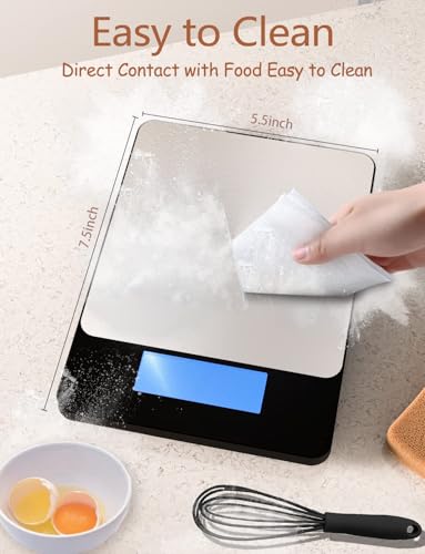 Food Scale 33lb Digital Kitchen Scale for Food Ounces Grams Rechargeable (Black / Medium)