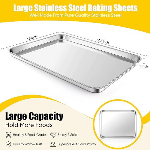 1PC 18 x 13 Inches Stainless Steel Half Baking Sheet Pan (17.5x13x1)
