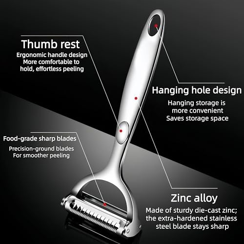 Multifunction Vegetable Peeler Julienne Peeler for Kitchen (2-in-1 peeler)