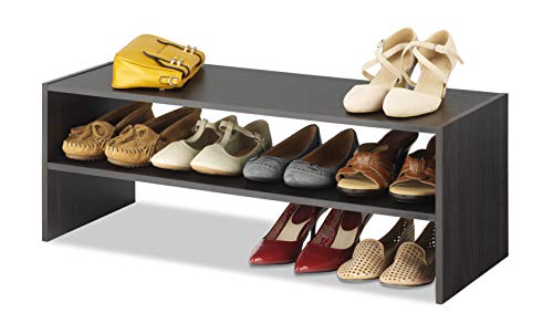 Stackable 2 Tier Shoe Shelf (Espresso / 31 INCH)