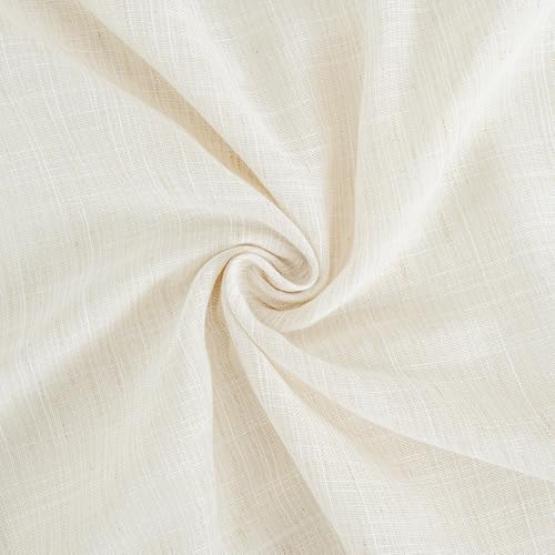 102 Inches Long Ivory Linen Curtains for Living Room (Ivory / 52"W x 102"L (Pack of 2))