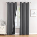 100% Blackout Curtains for Bedroom 72 Inches Long 2 Panels Set (42"W x 72"L (Pack of 2) / Grey)