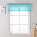 Sheer Valances for Windows (Aqua / 42"W x 14"L (Pack of 2))