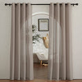 Sheer Linen Curtains for Windows 84 inch Length (52"W x 84"L (Pack of 2) / Burlap)