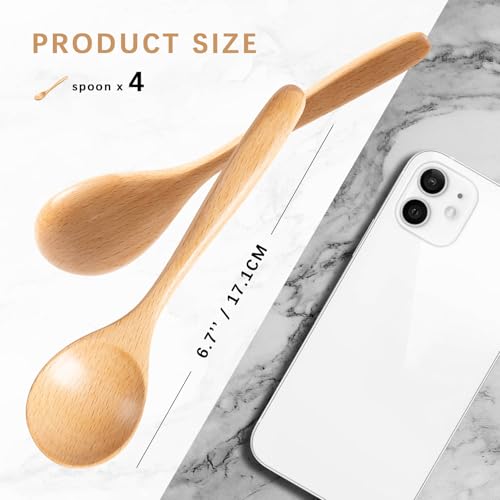 Small Wooden Spoons for Eating (Beech Yellowish)
