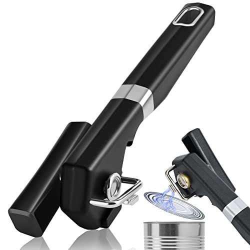 2 in 1 Safety Can Opener Manual Smooth Edge & Bottle Opener (Black 2 in 1)