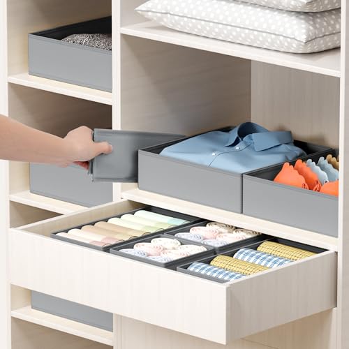 Drawer Organizer Clothes (Gray / 16 Pack)