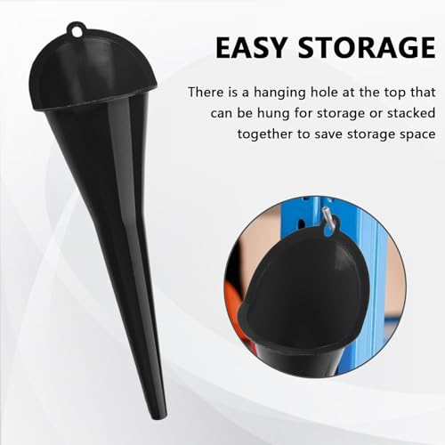 Long Neck Oil Funnel for Automotive (Black (2-Pack))