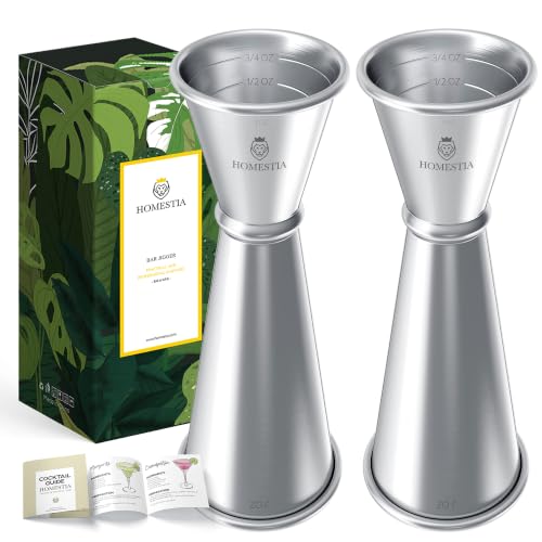 2 Pcs Jigger for Bartending (2-Pack Silver)