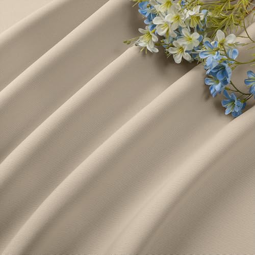 Light Beige Blackout Curtains 96 inch Length 2 Panels Set (Light Beige / 52"W x 96"L (Pack of 2))
