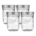 Wide Mouth Glass Mason Jars with Lids and Bands (Clear / 16 Ounce (Pack of 4))
