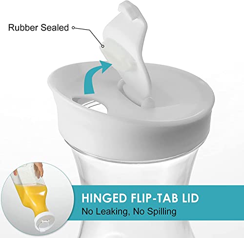 Plastic 8 PACK Large 50 Oz Water Carafe with Flip Top Lid (8 PACK)