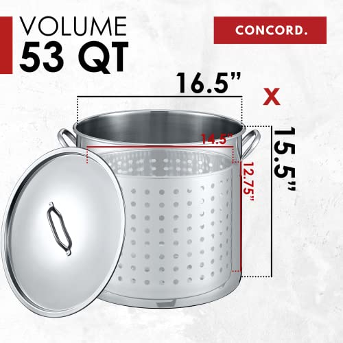 53 QT Stainless Steel Stock Pot w (53 Quarts)