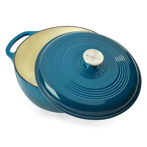 Enameled Cast Iron Round Dutch Oven (Turquoise)