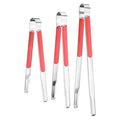 3 Pack Grill Tongs (Red / 8.8/10/11.6 Inch)