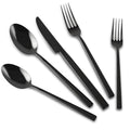 Flatware Set Black Cuboid Handle 20 Pieces Service for 4 (Black / 20 Pcs)