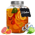 2 Gallon Glass Beverage Dispenser with Lid