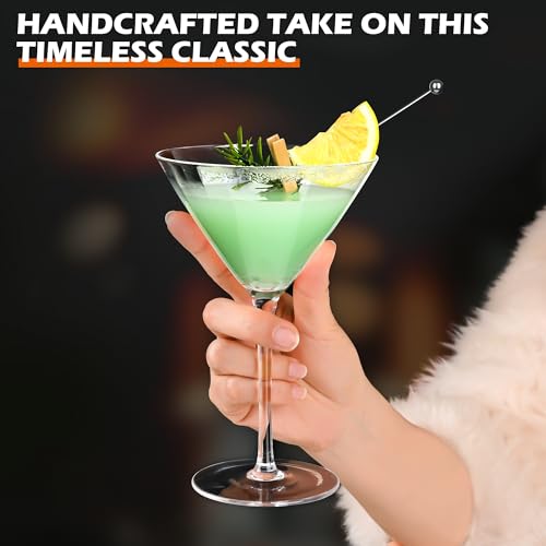 10oz Large Martini Glasses Set of 4 (Classic Martini Glasses)