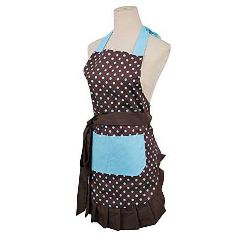 Kitchen Aprons for Women with 2 Pockets (Bluespot-adult)