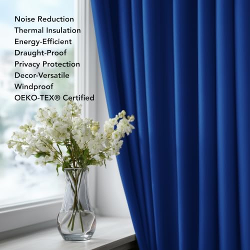 Blackout Curtains for Bedroom (Royal Blue / 52"W x 72"L (Pack of 2))