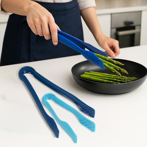 3 Piece Plastic Tong Set (Dark Blue, Blue, Teal)