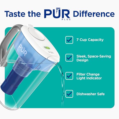 Plus 7 Cup Water Filter Pitcher for Fridge (Pitcher / White)