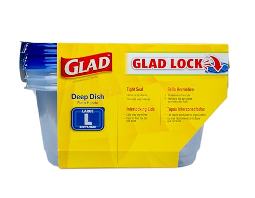GladWare Deep Dish Food Storage Containers (Rectangle / 64 oz - 3 Count)